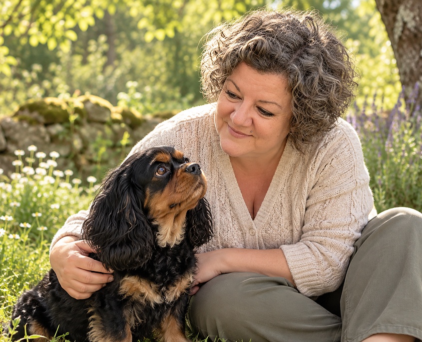 Chien attentif dans la nature